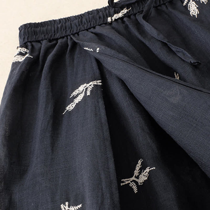 Buddha Stones Pantaloni corti da donna estivi in ​​stile boho casual con stampa floreale e coulisse, gamba larga. - image 6