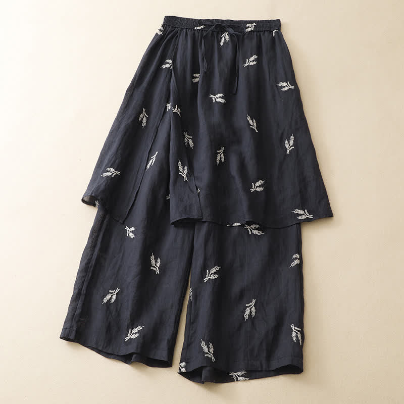 Buddha Stones Pantaloni corti da donna estivi in ​​stile boho casual con stampa floreale e coulisse, gamba larga. - image 3
