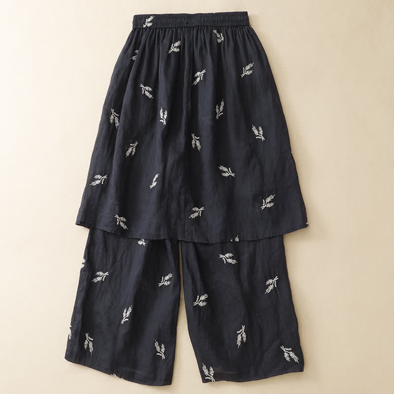 Buddha Stones Pantaloni corti da donna estivi in ​​stile boho casual con stampa floreale e coulisse, gamba larga. - image 2