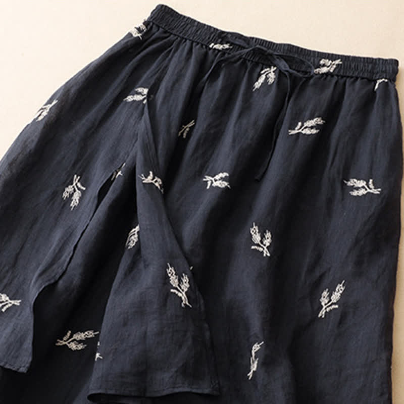Buddha Stones Pantaloni corti da donna estivi in ​​stile boho casual con stampa floreale e coulisse, gamba larga. - image 4