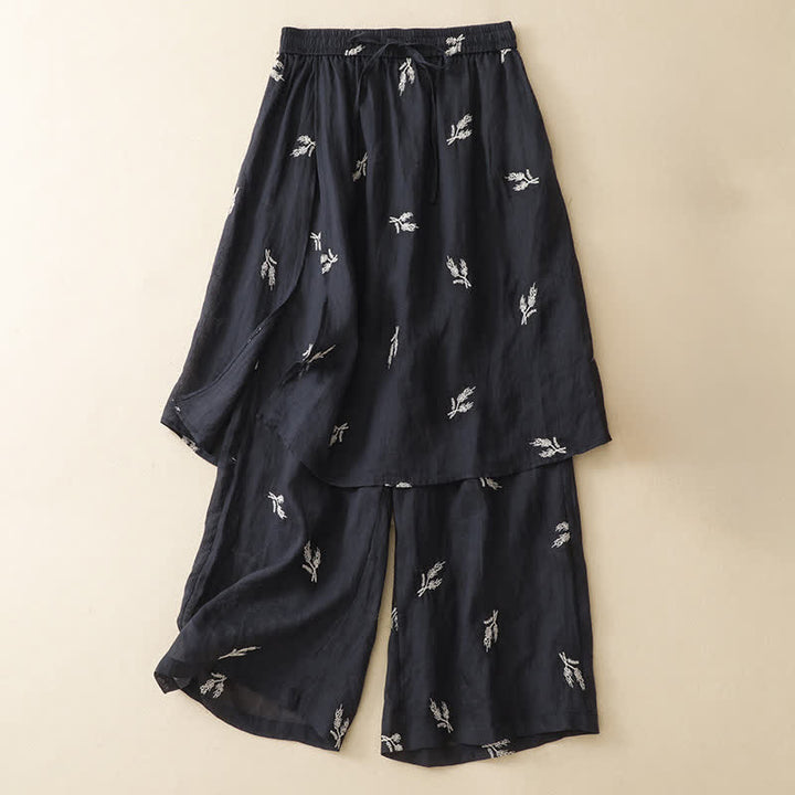 Buddha Stones Pantaloni corti da donna estivi in ​​stile boho casual con stampa floreale e coulisse, gamba larga. - image 1