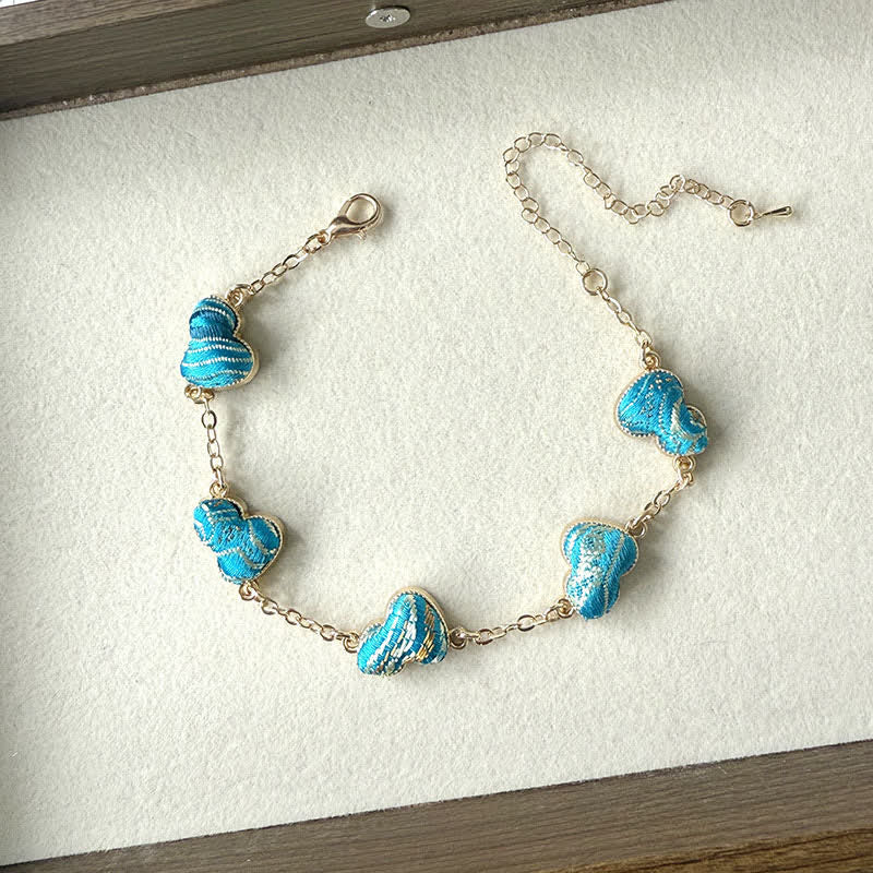 Buddha Stones Bracciale Song Brocade Copper Gourd Blessing color oro - Blu (stessa tonalità di colore, fantasia variabile) - image 3