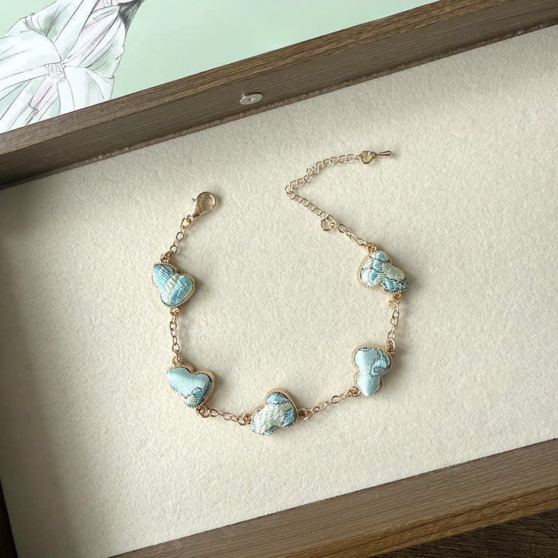 Buddha Stones Bracciale Song Brocade Copper Gourd Blessing color oro - Azzurro chiaro (stessa tonalità di colore, fantasia variabile) - image 1