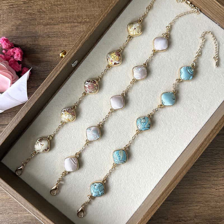 Buddha Stones Bracciale quadrato in broccato Copper Song Vintage Elegance - image 12