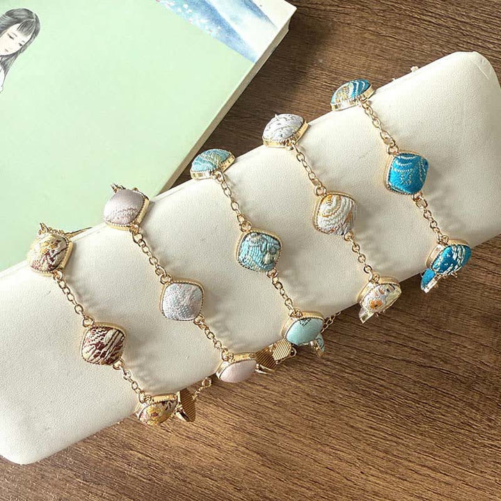 Buddha Stones Bracciale quadrato in broccato Copper Song Vintage Elegance - image 11