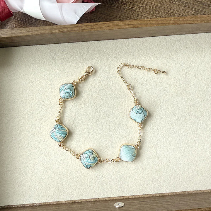Buddha Stones Bracciale quadrato in broccato Copper Song Vintage Elegance - image 6