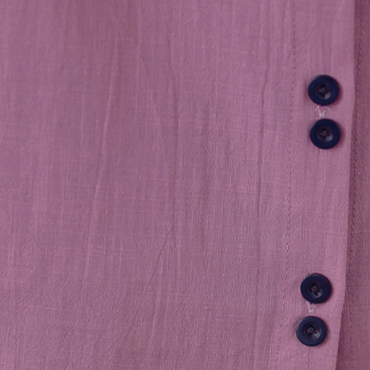 Buddha Stones Camicia da donna a maniche corte, elegante, con colletto a contrasto e chiusura a bottoni, ideale per l'estate. - image 8
