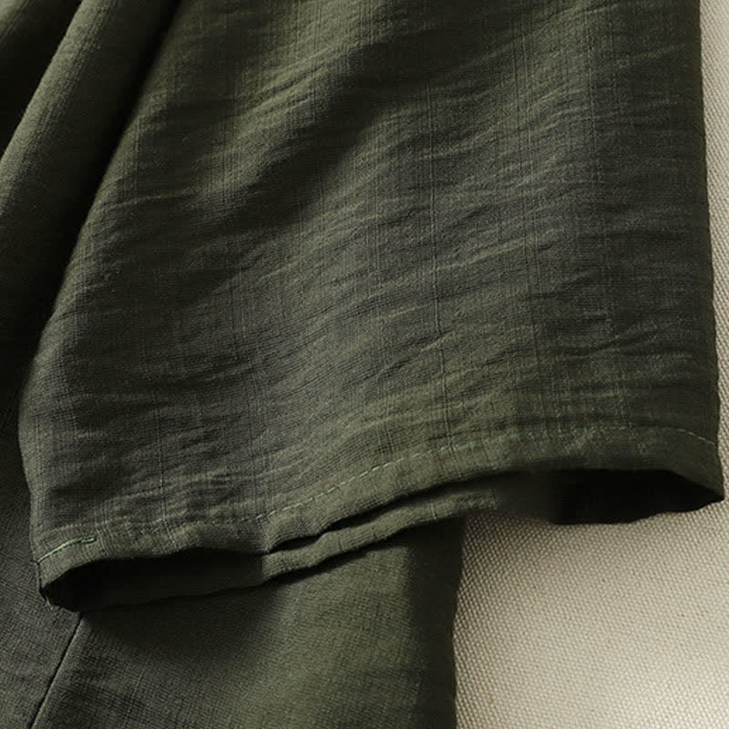 Buddha Stones Camicia da donna estiva casual minimalista a maniche lunghe con bottoni. - image 16