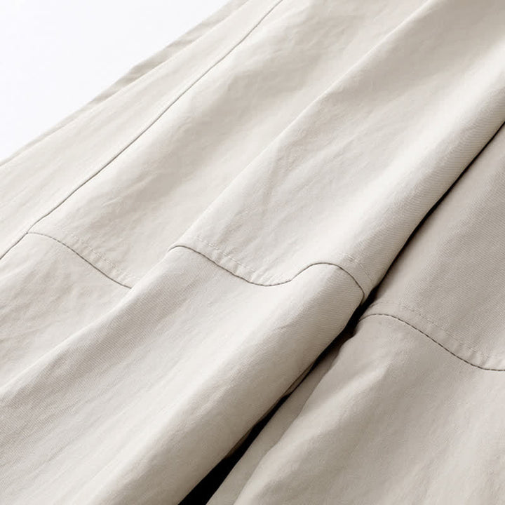Buddha Stones Pantaloni estivi casual minimalisti con coulisse in cotone tinta unita, modello harem da donna con tasca. - image 14