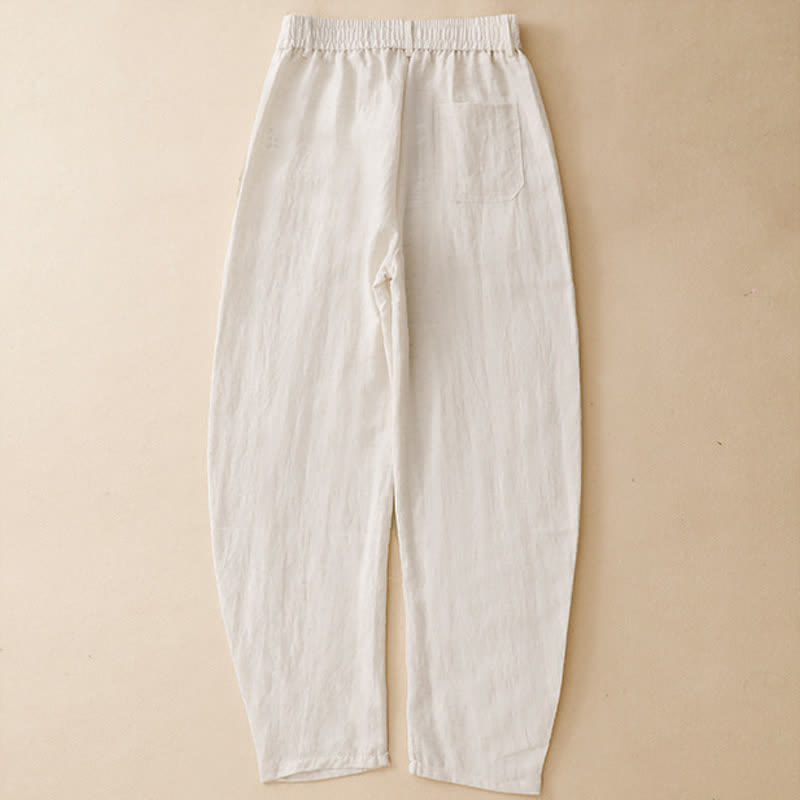 Buddha Stones Pantaloni estivi casual con bottoni, cerniera e chiusura a zip, modello harem da donna con tasca. - image 16