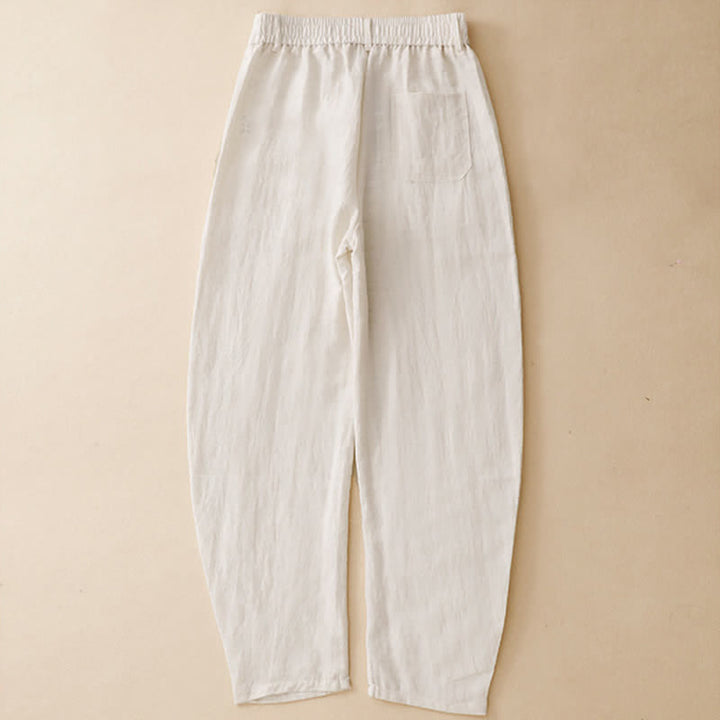 Buddha Stones Pantaloni estivi casual con bottoni, cerniera e chiusura a zip, modello harem da donna con tasca. - image 16
