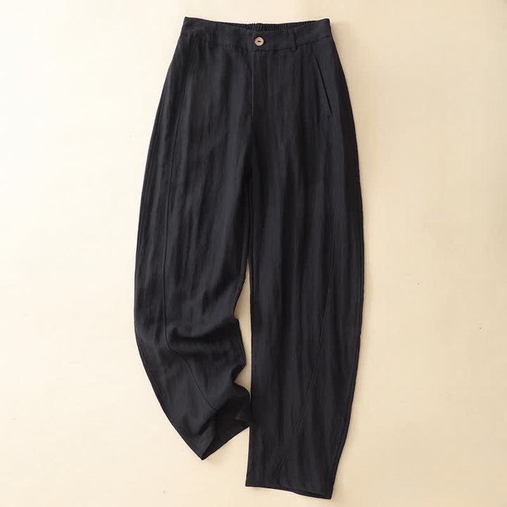 Buddha Stones Pantaloni estivi casual con bottoni, cerniera e chiusura a zip, modello harem da donna con tasca. - Nero - US8-10, UK/AU12-14, EU40-42 (2XL) - image 5