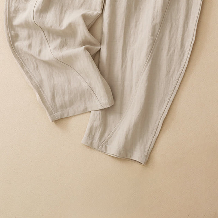 Buddha Stones Pantaloni estivi casual con bottoni, cerniera e chiusura a zip, modello harem da donna con tasca. - image 14