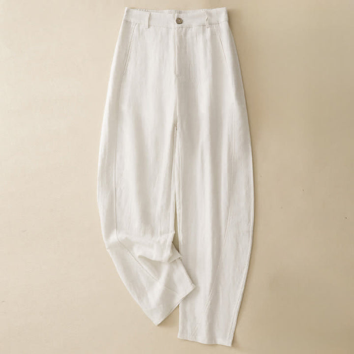 Buddha Stones Pantaloni estivi casual con bottoni, cerniera e chiusura a zip, modello harem da donna con tasca. - Bianco - US8-10, UK/AU12-14, EU40-42 (2XL) - image 15