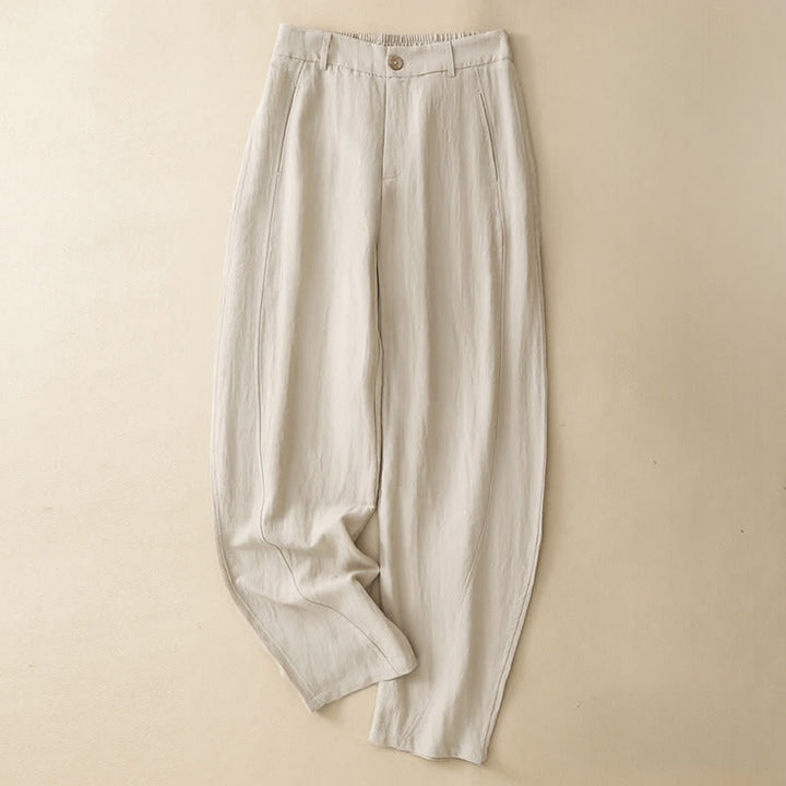 Buddha Stones Pantaloni estivi casual con bottoni, cerniera e chiusura a zip, modello harem da donna con tasca. - Biancheria - US8-10, UK/AU12-14, EU40-42 (2XL) - image 10