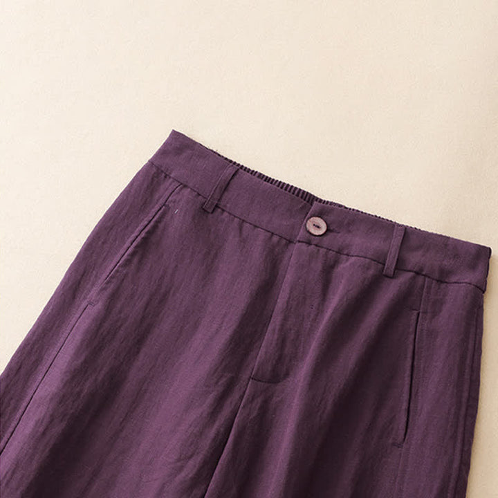 Buddha Stones Pantaloni estivi casual con bottoni, cerniera e chiusura a zip, modello harem da donna con tasca. - image 1