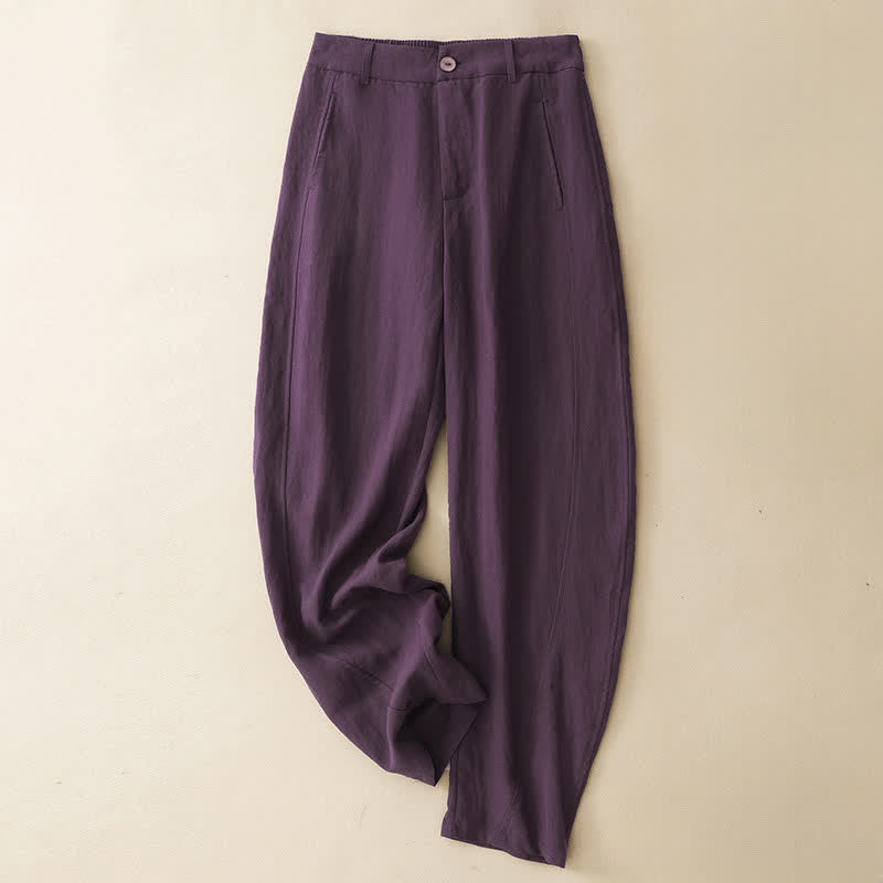 Buddha Stones Pantaloni estivi casual con bottoni, cerniera e chiusura a zip, modello harem da donna con tasca. - Rebecca Viola - US8-10, UK/AU12-14, EU40-42 (2XL) - image 0