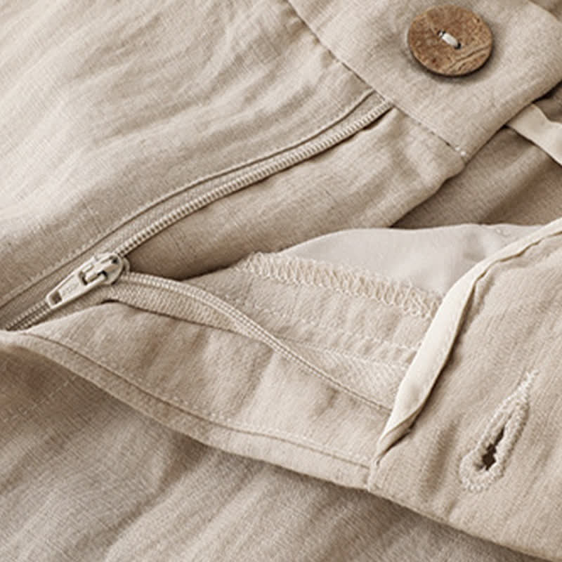 Buddha Stones Pantaloni estivi casual con bottoni, cerniera e chiusura a zip, modello harem da donna con tasca. - image 12