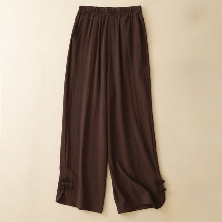 Buddha Stones Pantaloni corti estivi casual da donna con ricami, modello harem e tasca - Marrone sella - US8-10, UK/AU12-14, EU40-42 (2XL) - image 15