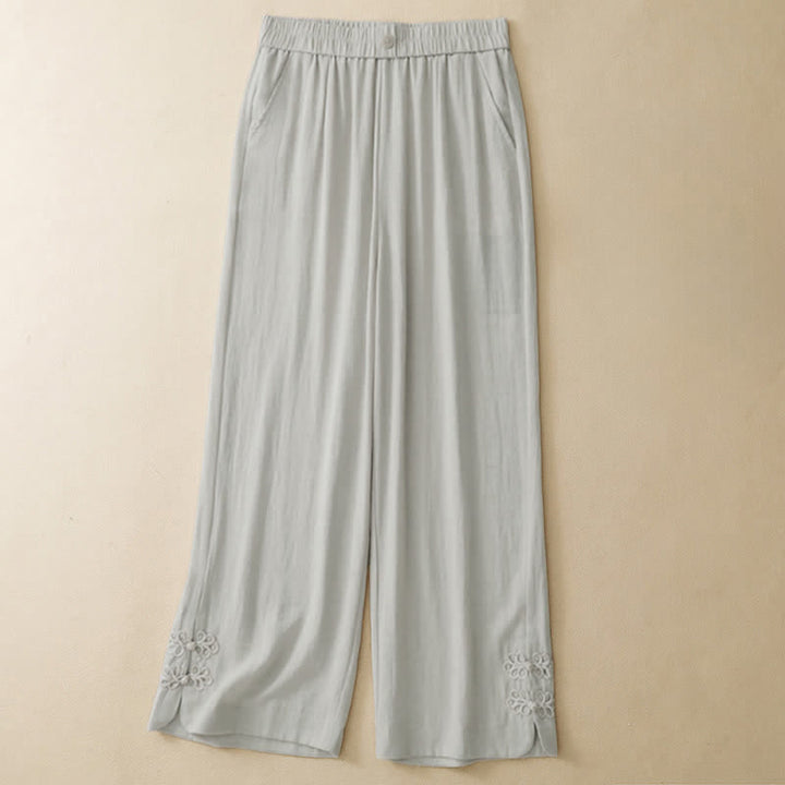 Buddha Stones Pantaloni corti estivi casual da donna con ricami, modello harem e tasca - Beige - US8-10, UK/AU12-14, EU40-42 (2XL) - image 0