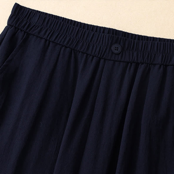 Buddha Stones Pantaloni corti estivi casual da donna con ricami, modello harem e tasca - image 11