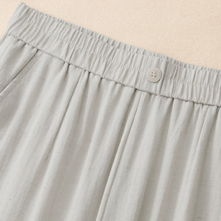 Buddha Stones Pantaloni corti estivi casual da donna con ricami, modello harem e tasca - image 3