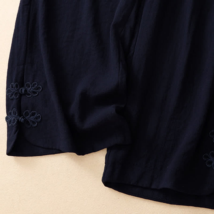 Buddha Stones Pantaloni corti estivi casual da donna con ricami, modello harem e tasca - image 14