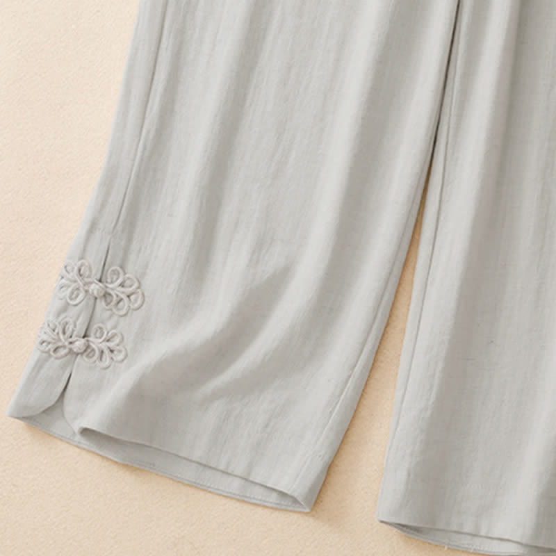 Buddha Stones Pantaloni corti estivi casual da donna con ricami, modello harem e tasca - image 6