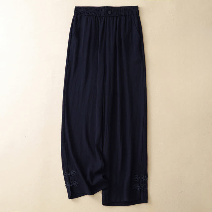 Buddha Stones Pantaloni corti estivi casual da donna con ricami, modello harem e tasca - Marina - US8-10, UK/AU12-14, EU40-42 (2XL) - image 10