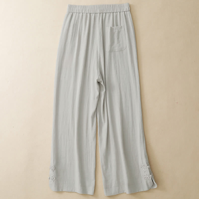 Buddha Stones Pantaloni corti estivi casual da donna con ricami, modello harem e tasca - image 2