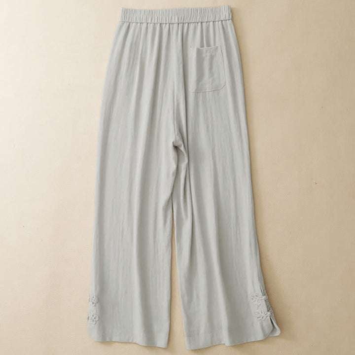 Buddha Stones Pantaloni corti estivi casual da donna con ricami, modello harem e tasca - image 2
