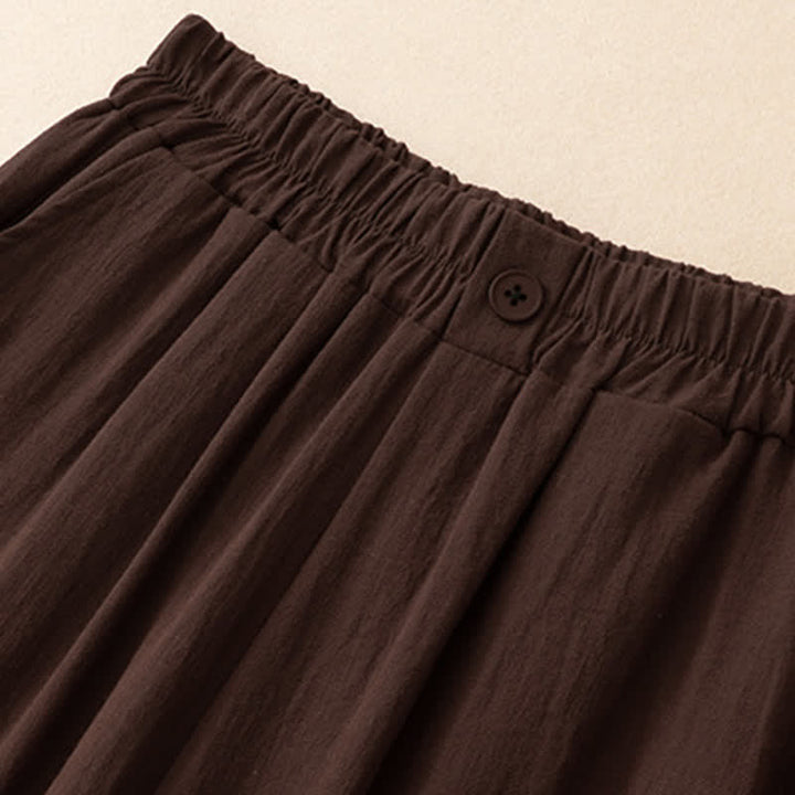 Buddha Stones Pantaloni corti estivi casual da donna con ricami, modello harem e tasca - image 16