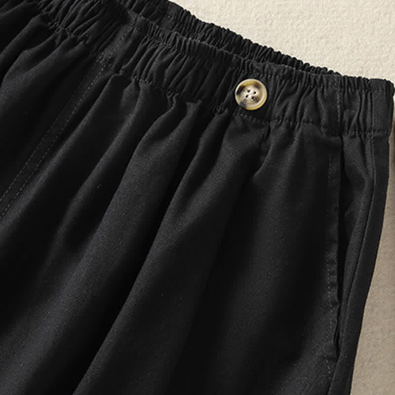 Buddha Stones Pantaloncini da donna estivi casual e minimalisti a tinta unita con tasca - image 6