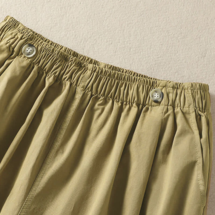 Buddha Stones Pantaloncini da donna estivi casual e minimalisti a tinta unita con tasca - image 16
