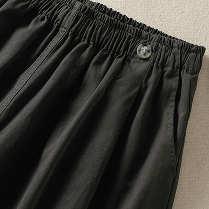 Buddha Stones Pantaloncini da donna estivi casual e minimalisti a tinta unita con tasca - image 7