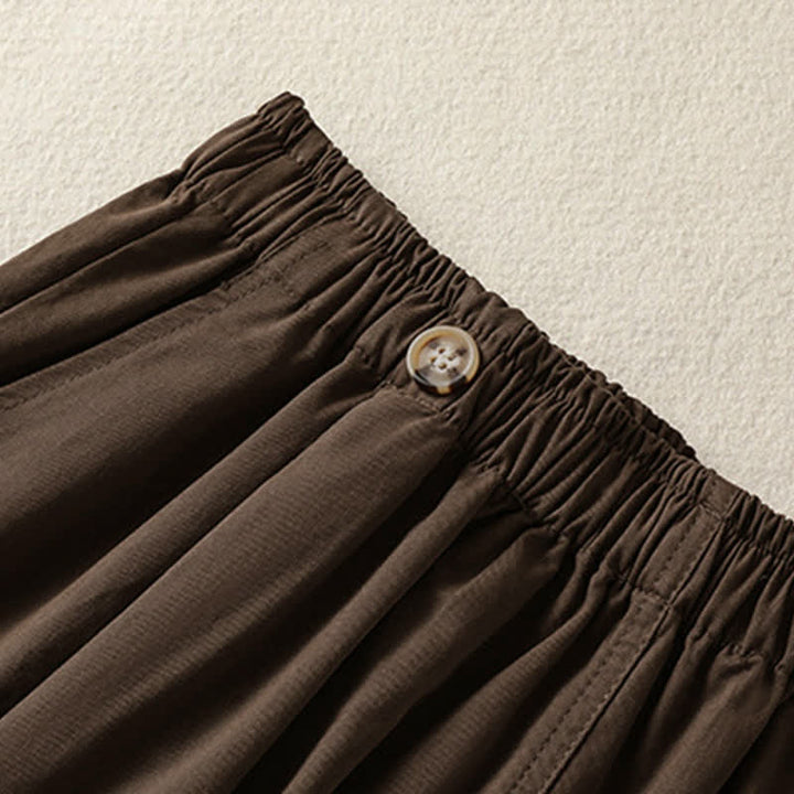 Buddha Stones Pantaloncini da donna estivi casual e minimalisti a tinta unita con tasca - image 11