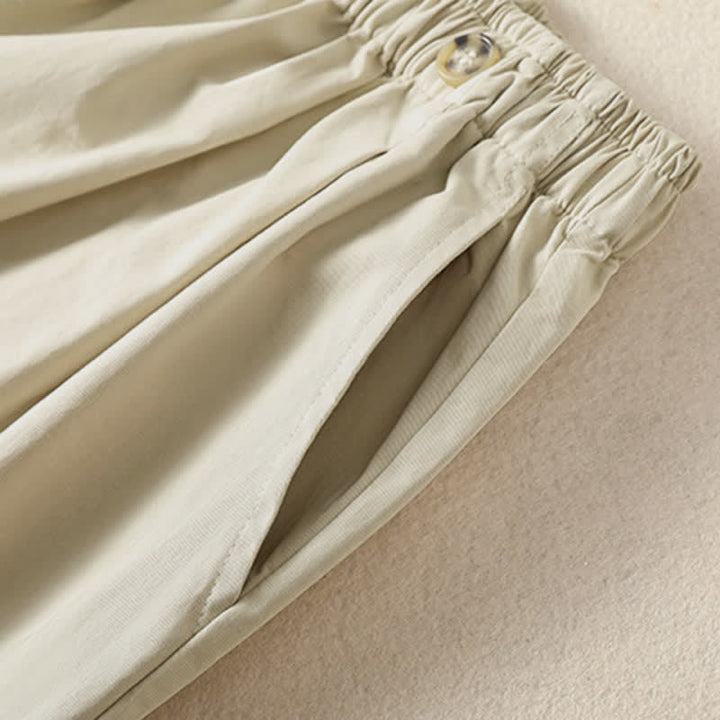 Buddha Stones Pantaloncini da donna estivi casual e minimalisti a tinta unita con tasca - image 2