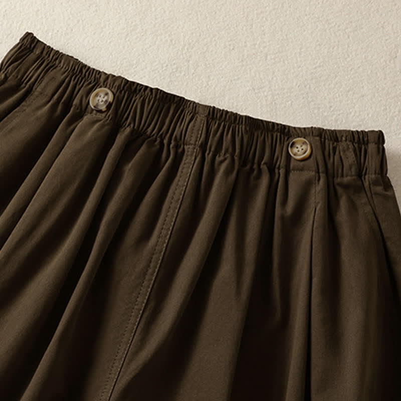 Buddha Stones Pantaloncini da donna estivi casual e minimalisti a tinta unita con tasca - image 10