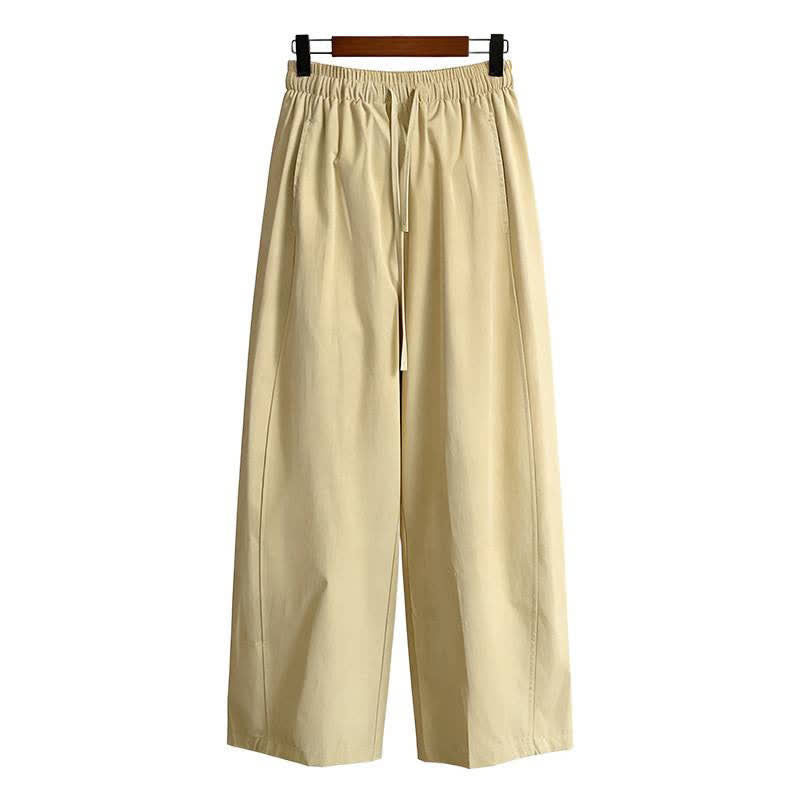 Buddha Stones Pantaloni estivi casual minimalisti con coulisse, tinta unita, alla caviglia, da donna, a gamba larga con tasca - image 4