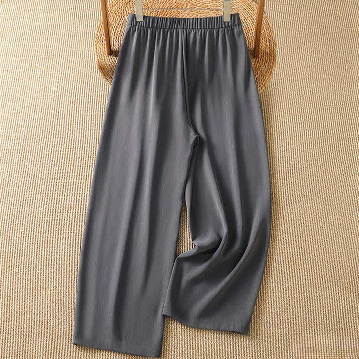 Buddha Stones Pantaloni corti estivi casual minimalisti a tinta unita da donna, modello harem con tasca - image 1