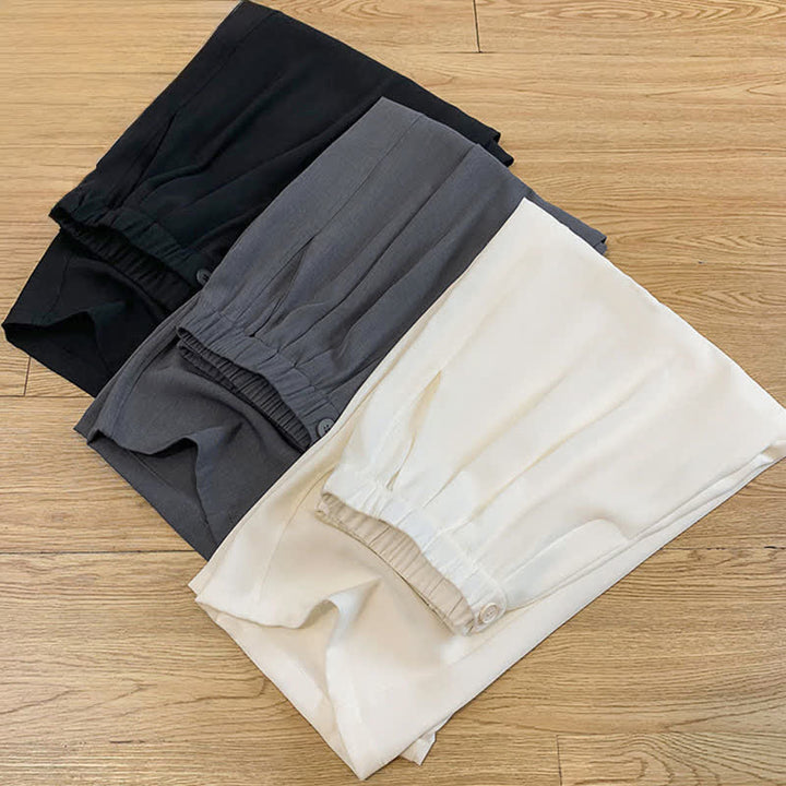 Buddha Stones Pantaloni corti estivi casual minimalisti a tinta unita da donna, modello harem con tasca - image 20