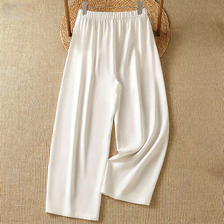 Buddha Stones Pantaloni corti estivi casual minimalisti a tinta unita da donna, modello harem con tasca - image 14