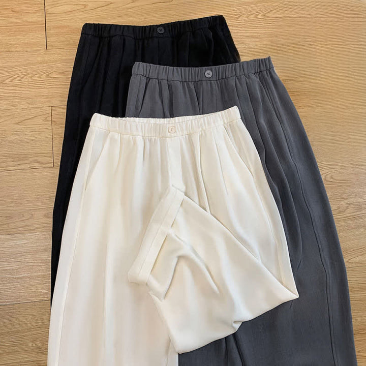 Buddha Stones Pantaloni corti estivi casual minimalisti a tinta unita da donna, modello harem con tasca - image 21