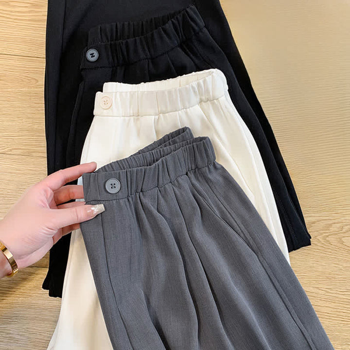 Buddha Stones Pantaloni corti estivi casual minimalisti a tinta unita da donna, modello harem con tasca - image 22