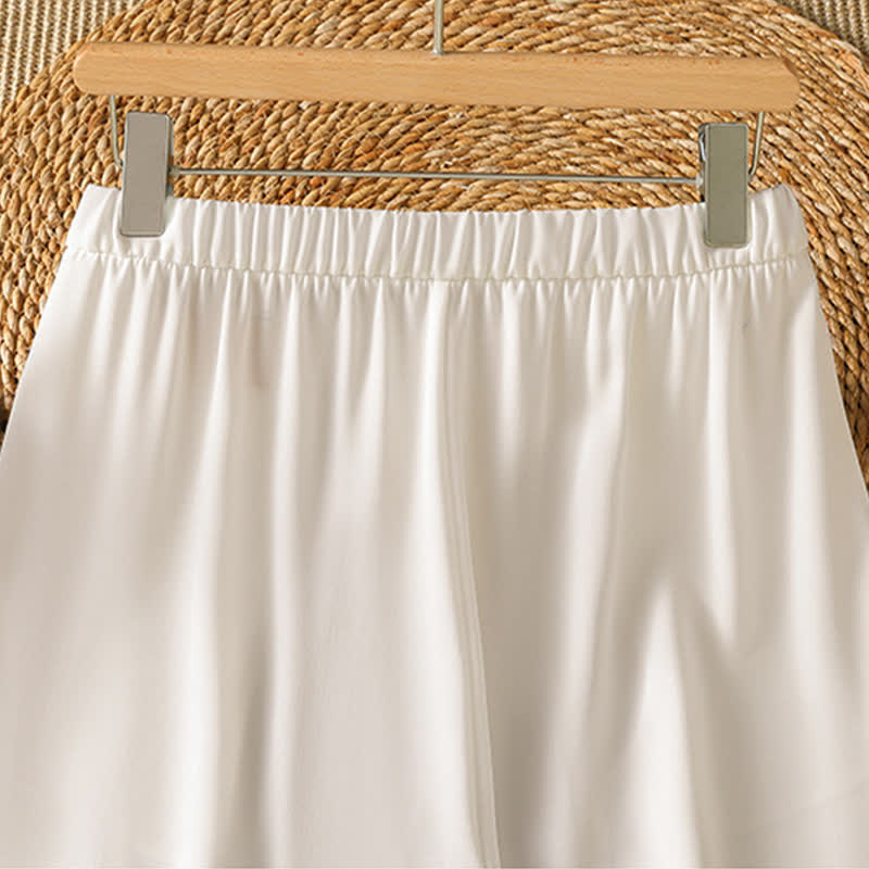 Buddha Stones Pantaloni corti estivi casual minimalisti a tinta unita da donna, modello harem con tasca - image 17