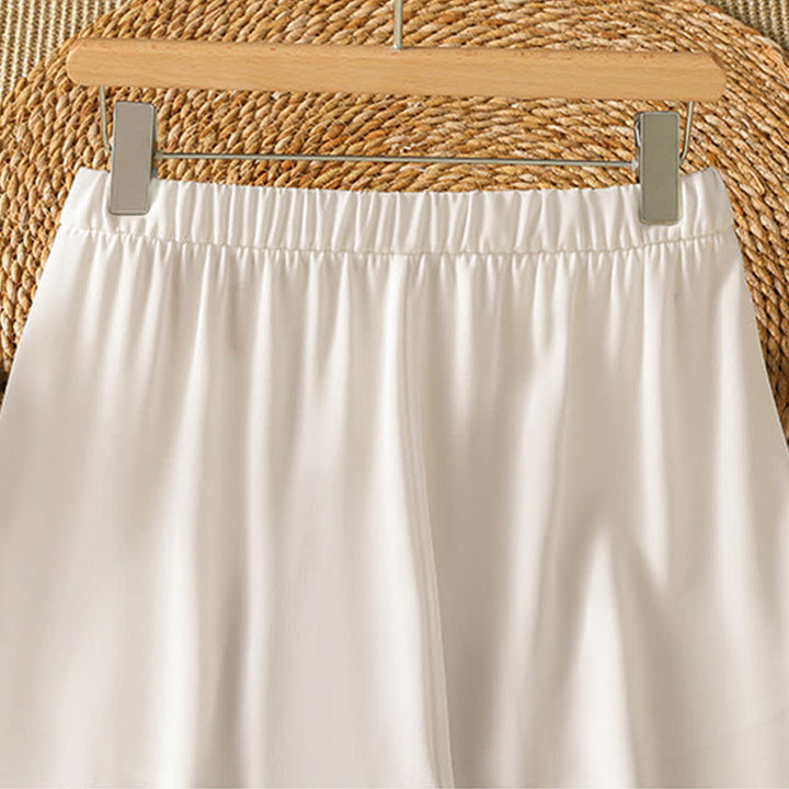 Buddha Stones Pantaloni corti estivi casual minimalisti a tinta unita da donna, modello harem con tasca - image 17