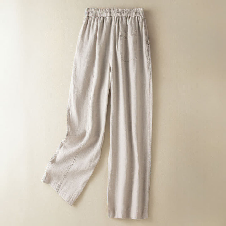 Buddha Stones Pantaloni estivi casual minimalisti con coulisse, tinta unita, alla caviglia, pantaloni harem da donna con tasca - image 1