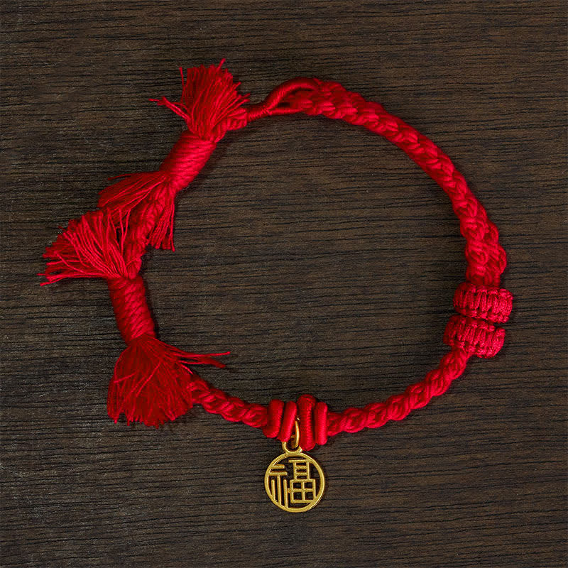Buddha Stones Braccialetto "Nuovo inizio" con filo rosso e loto di rame - Cordino rosso (circonferenza del polso: 14–17 cm) - PERSONAGGIO FU - image 13