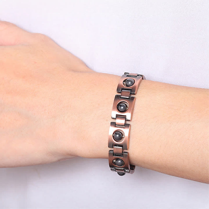 Buddha Stones Bracciale vintage con messa a terra magnetica placcato in rame - image 3
