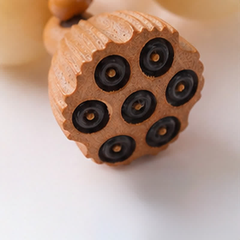 Buddha Stones Perline decorative per meditazione, tattili, a forma di baccello di loto Bodhi bianco, lucidate a mano, per favorire il radicamento e la concentrazione. - image 9